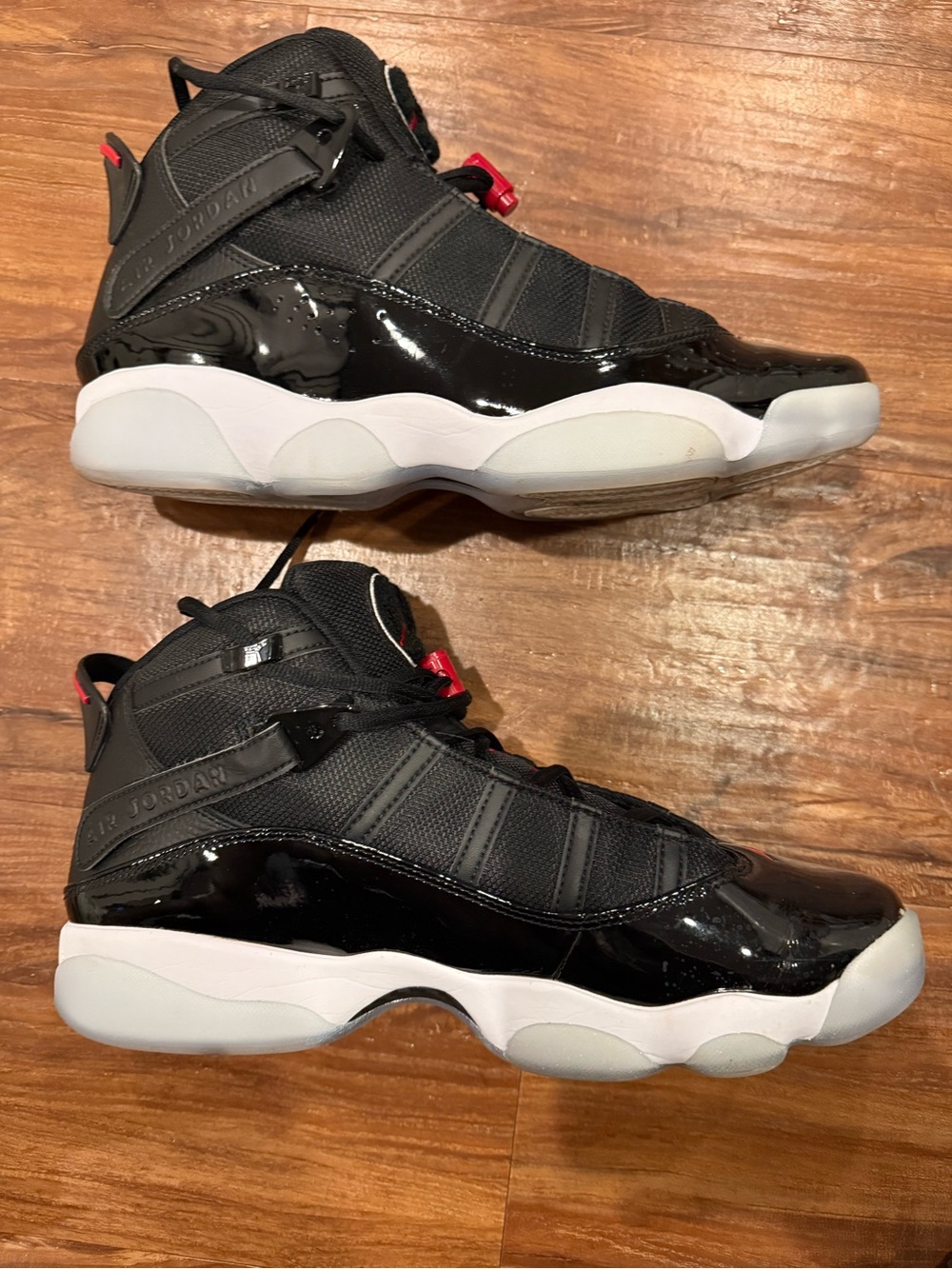 Jordan Men’s Black and Red Retro Basketball Sneakers - Picture 3 of 8